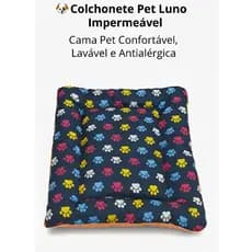 🛏️ Cama Pet Luno Impermeável | Colchonete Antialérgico e Super Confortável 100x80x15 cm