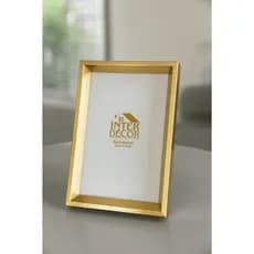 Porta Retrato Dourado Moldura MDF e Visor em Vidro 10x15 Inter Decor
