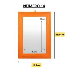 Espelho Moldura Plástica Laranja Moldart Diversos Tamanhos
