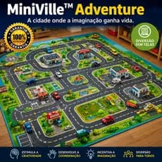 Tapete Infantil Cidade Interativa Com Carrinhos Brinquedo Educativo Grande Crianças Menino e Menina