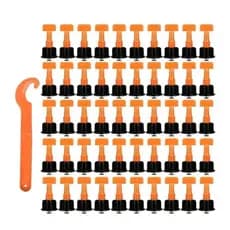 Kit 50 Niveladores de Piso Reutilizável com Chave