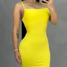 Vestido Feminino de Alcinha Midi Romantic com Fenda na Lateral