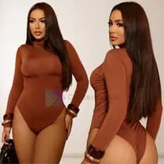 Body Feminino Gola Alta Manga Longa Cacharrel Segunda Pele Suplex Premium Bodi Bori