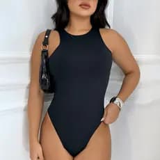 Body Feminino Regata Básico Confortável Gola Redonda Poliamida Suplex Premium Verão
