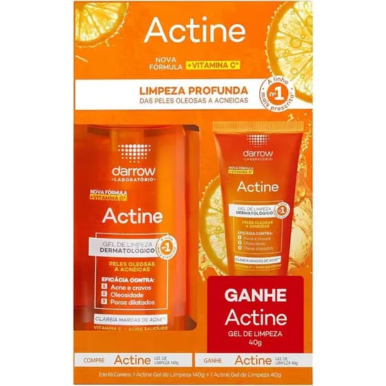 Darrow Actine Kit – Gel de Limpeza Facial Vitamina C 140g + 40g Kit