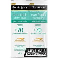 Neutrogena Protetor Solar Facial Para Pele Oleosa Derm Care, FPS 70, Sem Cor, Kit com 2 Un de 40g