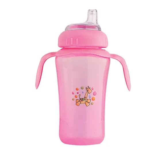 Copo Educativo Rosa com Bico de Silicone 330ml Cefisa