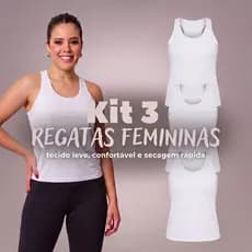 Kit 3 Regatas Femininas Lisas de Academia Corrida Treino Esportiva