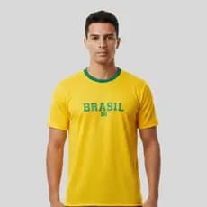 Camiseta Masculina Brasil Futebol Esportiva Casual