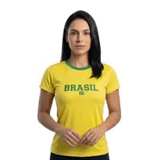 Baby Look Blusa do Brasil Feminina Leve Confortavel