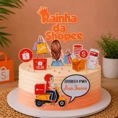 Topo de bolo Rainha da Shopee
