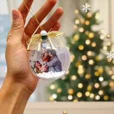 Bolinha de natal com foto | Bola de natal personalizada | Bola de natal com nome