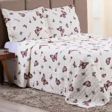 Kit Cobre Leito Cama Casal Queen 3 Peças Essencialle Algodão 160 Fios Estampado Sofisticado