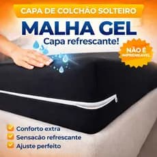 Capa Colchão Solteiro Com Zíper Malha Gel Várias Cores