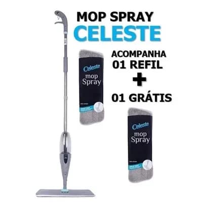 MOP SPRAY CELESTE 2 EM 1 COM RESERVATÓRIO E REFIL EXTRA DE MICROFIBRA ORIGINAL (2 REFIL)