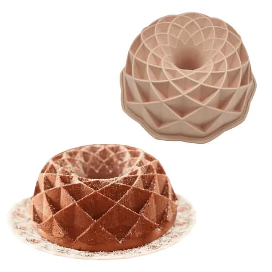 Forma De bolo 3D Geométrico Redondo para Air Fryer Forno Molde Silicone Pudim Colmeia Assadeira Bolo