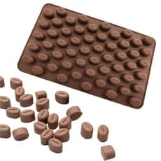 Molde de Silicone Grão de Café De Chocolate 55 Cavidades Forma Silicone Bala Doce