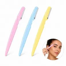 Kit 3 Navalhas para Sobrancelha e Rosto – Aparador Facial Removedor de Pelos Delicado