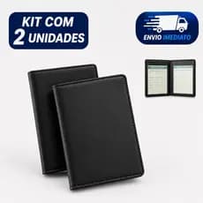 Kit 2 Porta Documentos Veicular Organizador CNH CRLV Cartões Carro Moto
