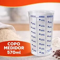 Copo Plástico Graduado Dosador Receitas para Cozinha Copo Medidor 570 Ml transparente