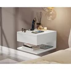 Kit com 1 e 2 Mesa de Cabeceira Luxo Suspenso Flórida Branco - Comprar Moveis em Casa