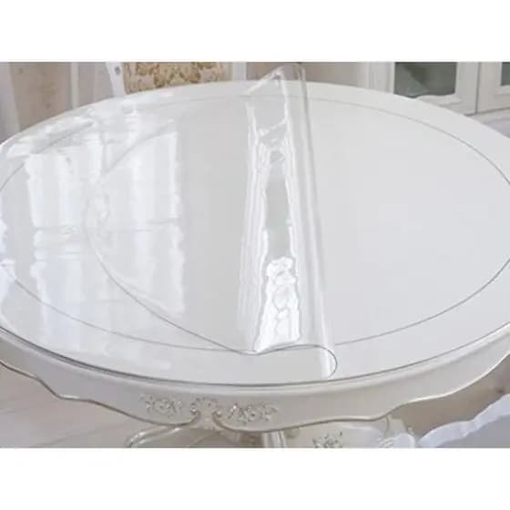 Toalha De Mesa Redonda Plastico Transparente 70cm Diâmetro