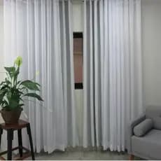 Cortina de Trilho Suíço Blackout 100% + Voil Completa Pronta para Uso