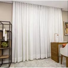 Cortina Trilho Suíço Tecido Gaze De Linho Luxuosa 8m X 2,80m Altura