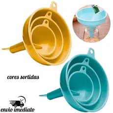 Funil de Plástico Colors  Prático para Cozinha Bares Restaurantes e Oficinas Cor Sortida