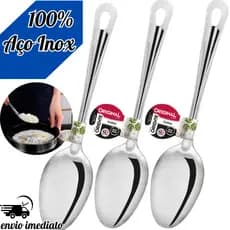 Colher Arroz Multiuso Inox Linha Premium Aço Resistente Para Cozinha Restaurante Bar Hotel Resort
