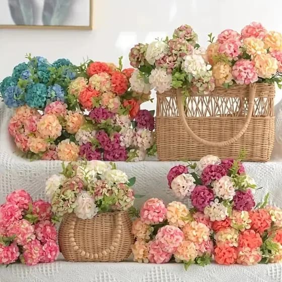 Hortência - Buquê de Hortênsia Artificial com 10 flores - XX801839