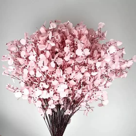Chuva de ouro Rosa - Kit 10 a 40 Planta Galho Orquídea Chuva de ouro artificial para arranjos decoração - C-2 ROSA CLARO