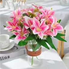Lírio - Buquê de Lírio Artificial com 5 Flores Decoração Casamento Arranjos Decorar Festas casa - YNH802256