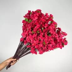 Galho De Cerejeira Artificial, Kit 10 a 40  Flor Pessegueiro, Estilo oriental Decoração 65CM -A-504 ROSA PINK