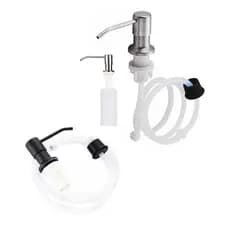 Saboneteira de embutir com Mangueira Dispenser Preto ou Prata dosador Pia de marmore granito cuba