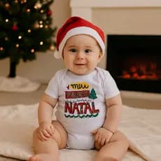 Body Natal Bebê Temático Infantil Fim De Ano 100% Algodão