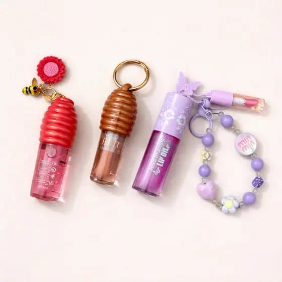 kit com 3 Gloss Chaveiro Lip Oil Hidratante Labial