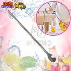 Colher Bailarina Para Mexer / Misturar Suco & Drinks 20cm INOX Bebidas Coquetel Gelo Talher Cozinha