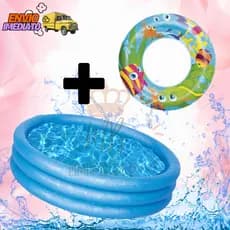 Piscina Infantil E Boia Circula 3 a 6 Anos Verao Praia Piscina  Inflavel Compacta Vinil Duravel