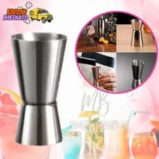 Copo Dosador de Bebida Duplo Inox 30/60mL Copo de Medir Liquído Medidor UNIDADE Bartender Drink