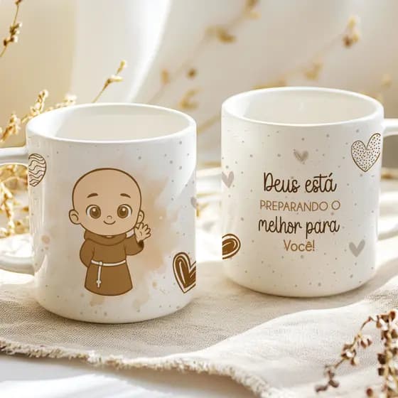 Caneca Personalizada Frei Gilson | Caneca Personalizada | Rosario da Madrugada | Frei Gilson | Caneca Catolica