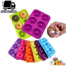 Forma de Donuts Antiaderente Colorida Molde de Rosquinhas Doces Silicone para Cozinha Multiuso