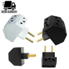 Adaptador de Tomada Benjamin Multiuso Meia Lua com 5 Entradas Bivolt 10A e 20A