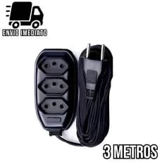 Extensão Elétrica 3 Metros com 3 Tomadas 110v  220v Tripolar Alexa Compacta