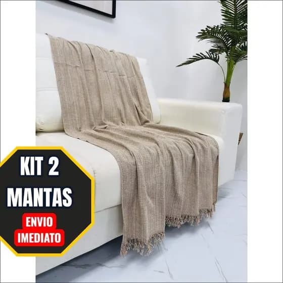 Kit 2 Mantas 2,10x1,20 Casal Premium | Ideal para Sofá e Cama, Super Macia e Quente