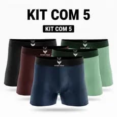 Kit 5 Cuecas Boxer Adulto Microfibra Com Forro 100% Algodão