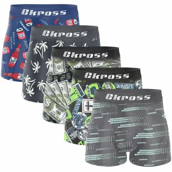 Kit 10 Cuecas Boxer Masculino Microfibra Estampadas e Lisas