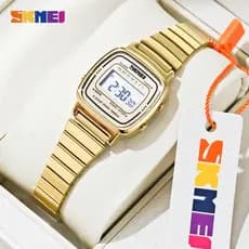 SKMEI 1901 Luxury Women vintage LED Digital Watches De Pulso Com Pulseira De Aço Inoxidável À Prova D'água