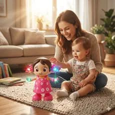 Brinquedo Menina Boneca Que Dança Canta Acende Luz (Opção C/ Pilha) Envio Rápido