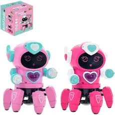 Brinquedo ROBO LADY COM FACE DIGITAL LUZ Robô Cyber Bat Aranha Som Luz Meninos e Menina Musical Infantil Sons e Luzes